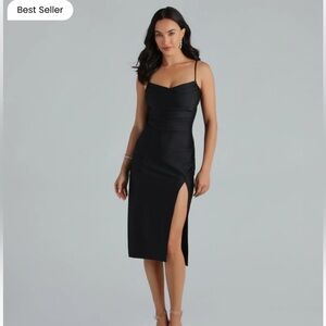 Windsor Sleek And Smooth High Slit Midi Dress XS new